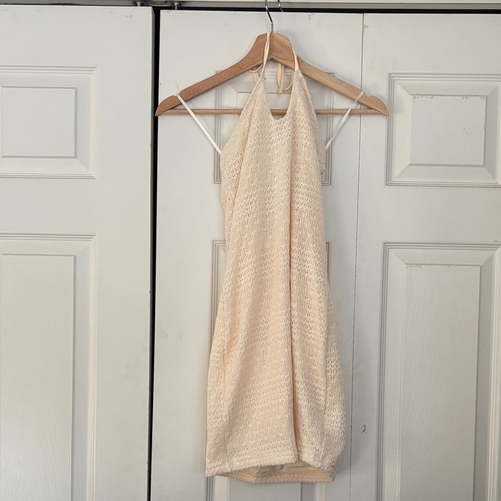SHEIN Cream Halter Dress